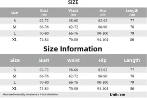 Detailed size chart for backless leopard print mini dress from S to XL in centimeters