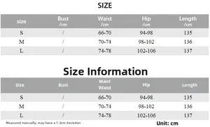 Detailed size chart for the floral one-shoulder ruffle dress including waist and length