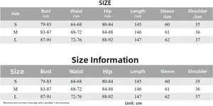 Detailed size chart for high neck slim fit maxi dress with bust and waist measurements