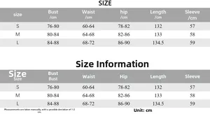Size chart for off-shoulder slim dress showing bust waist and length measurements