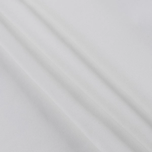 Close-up of white woven fabric texture with diagonal folds for slim off-shoulder dress