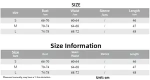 Tableau des tailles pour haut dos nu en dentelle avec mesures buste et taille S à L