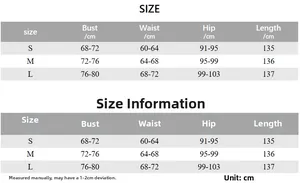 Size chart for off-shoulder mesh dress showing bust waist and length measurements
