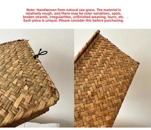 Detail of natural seagrass weave showing authentic texture and manual craftwork