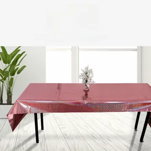 Sparkling rose gold laser holographic tablecloth for party table decoration