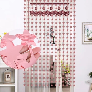 Pink metallic star tinsel curtain for birthday party background wall decoration