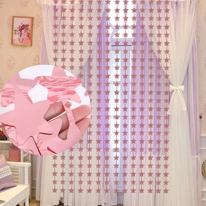 Pink metallic star-shaped fringe curtain backdrop for birthday party decorations