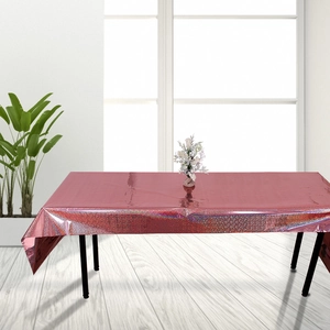 Glossy laser rose gold PET disposable tablecloth for wedding and birthday party table decor