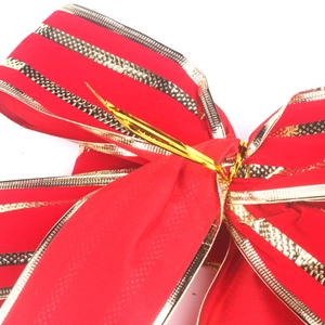 35x28cm large red velvet Christmas bow with gold edges and wire for holiday wreaths