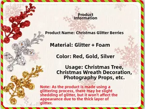 Nahaufnahme von glitzernden Schaumbeeren für Weihnachtsbaum und festliche Kränze