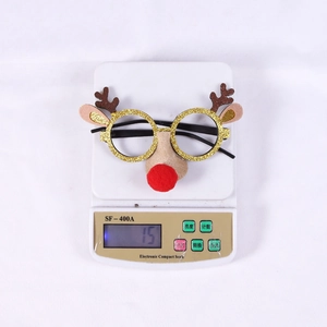 Lightweight 15g reindeer Christmas party glasses frame with festive brown antlers