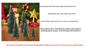 Set of 5 frosted mini larch Christmas trees with pine cones and wooden bases from 10 to 30cm