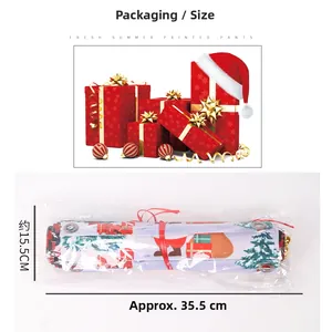 Detail view of Christmas banner dimensions showing 35.5cm x 15.5cm packaging size