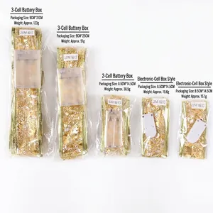 Golden mesh LED ribbon lights in various lengths for Christmas tree decoration
