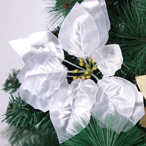 Zilveren kunstmatige kerstster met gaasstructuur voor kerstboomdecoratie