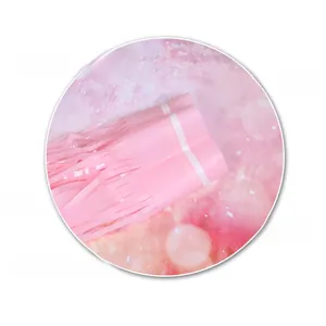 Detail of macaron pink foil fringe curtain with 6mm double-sided adhesive tape for parties