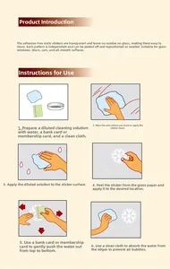 Step-by-step installation guide for reusable snowflake static window clings
