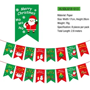 Detail of Christmas paper banner showing 17x26cm dimensions and 2.8m total length