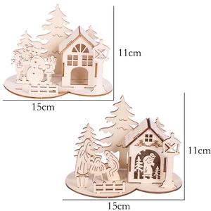 Detail view showing dimensions for laser cut wooden 3D Christmas puzzle ornaments