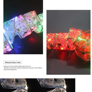 Détail de ruban lumineux LED double couche 4m avec motifs étoiles dorées et notes