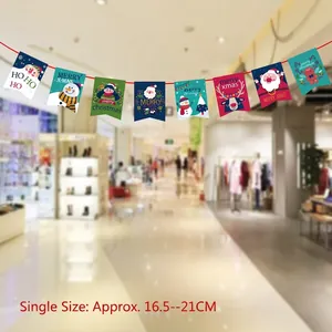 Christmas hanging banners with Santa Claus and Reindeer patterns for festive party decoration