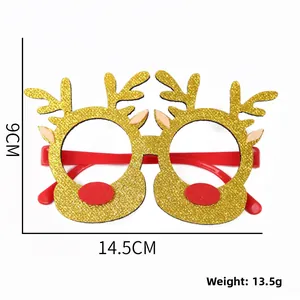 Spécifications de taille pour la monture de lunettes renne dorée avec dimensions 14,5x9cm