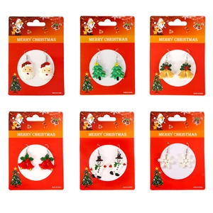 Fröhliche Weihnachten Hänger Ohrringe Set Weihnachtsmann Schneeflocke Glocke Schneemann Weihnachtsbaum Ohrringe Geschenk