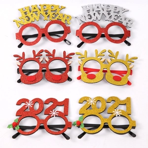 Lot de lunettes de fête avec bois de renne et paillettes Happy New Year pour Noël