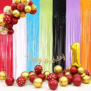 Multicolor PET Foil Fringe Curtain Splicing Tinsel Backdrop For Birthday Party Wedding Christmas Scene Decor