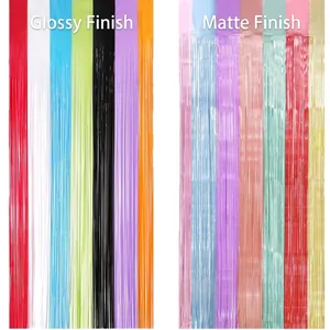 2-meter colorful fringe tinsel curtains for party backdrops in glossy and matte finishes