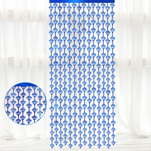Sparkling blue diamond-shaped fringe curtain for birthday party and wedding background