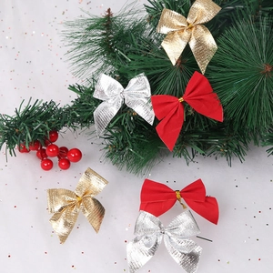 Velvet Christmas Bows Tree Decor Glitter Ribbon Bow Ornaments For Festival Wreath Garland Holiday Home Party Decoration