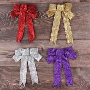 Große Glitzer Weihnachten Schleife Für Weihnachtsbaum Dekoration Glitzernde Schleife Ornament Für Feiertag Party Heimtextilien