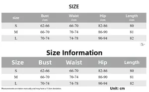 Detailed size chart for sexy halter bodycon dress showing S, M, L measurements in centimeters