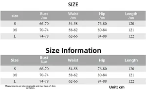 Detailed size chart for sleeveless tube maxi dress with bust waist hip and length measurements