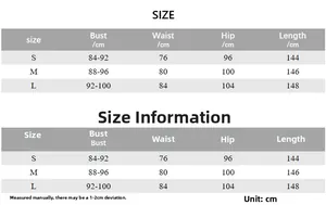 Detailed size chart for zebra print sheer maxi dress including bust and length measurements