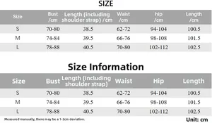Tableau des tailles pour ensemble femme incluant buste, taille, hanches et longueurs