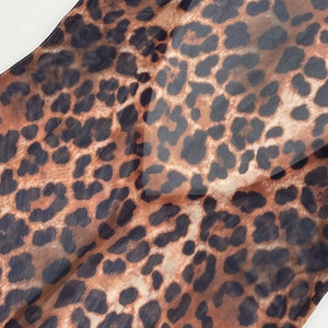 Detail aus transparentem Mesh-Stoff mit Leopardenmuster und feiner Netzstruktur