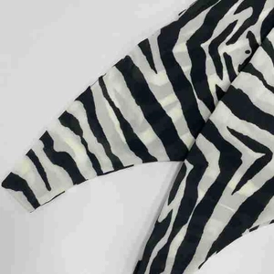 Detailed macro view of zebra pattern chiffon fabric showing fine texture and light material