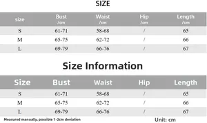 Detailed size chart for the slim fit halter neck dress with ruffles and buttons in S M L