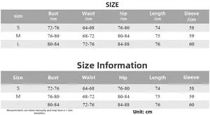 Detailed size chart for mesh hollow bodycon dress with bust waist and hip measurements