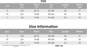 Detailed size chart for bodycon shirt dress including bust, waist, and hip measurements