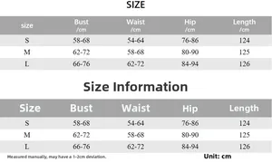Detailed size chart for lace off-shoulder dress including bust, waist, and hip measurements