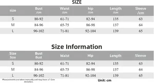 Detailed size guide table for women slim fit lace dress including S, M and L measurements
