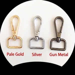Adjustable metal swivel lobster clasps for handbags in light gold silver and gunmetal finishes