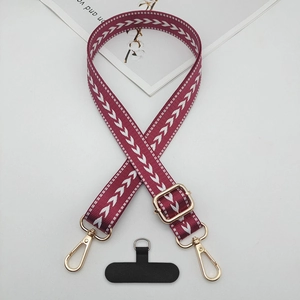 Adjustable Woven Phone Lanyard Crossbody Neck Strap With Gasket Arrow Pattern Polyester Phone Back Strap For Women Men