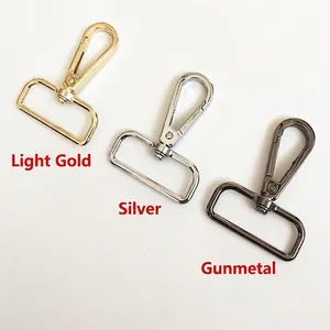 Adjustable wide canvas strap hardware with metal lobster clasps in gold silver and gunmetal
