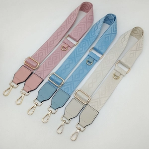Bandoulière de Sac Large Ajustable Remplacement Sangle d'Épaule Femme Polyester Jacquard Géométrique Boucle en Alliage