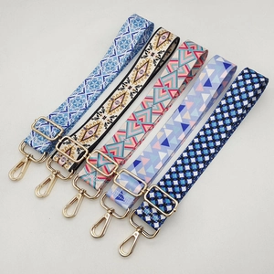 Adjustable Wide Bag Strap For Women Crossbody Shoulder Replacement Printed Ethnic Style Geometric Heart Pattern Accessory