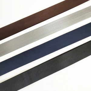 Adjustable textile shoulder straps with metal hooks in brown, grey, navy, and black colors